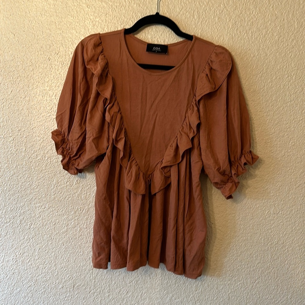 Boutique burnt Orange peasant top